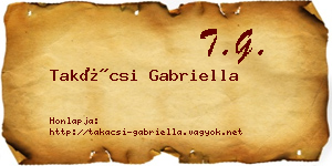 Takácsi Gabriella névjegykártya